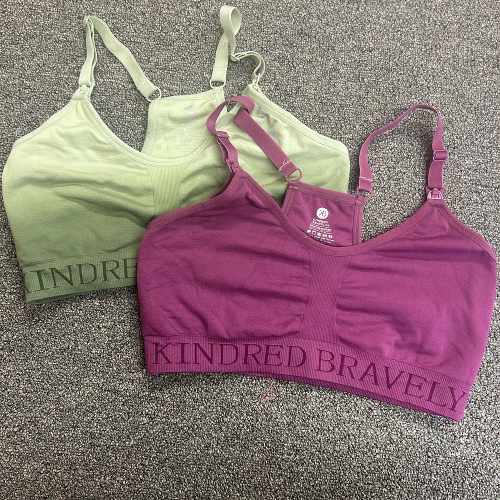 Kindred Bravely nursing Bra Duo - Purple and Green